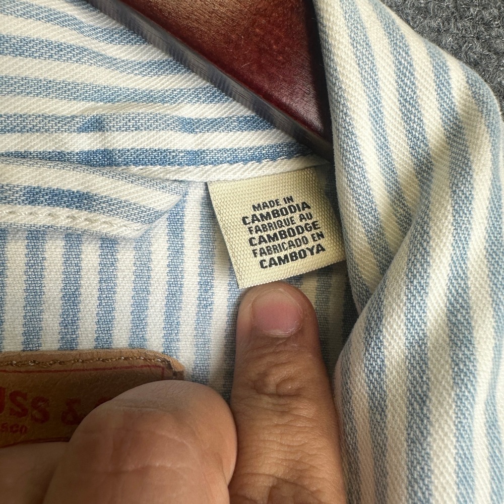 Levis Trucker Jacket Mens XL Blue White Railroad Stripe Denim Coat‎ Casual - Picture 2 of 11